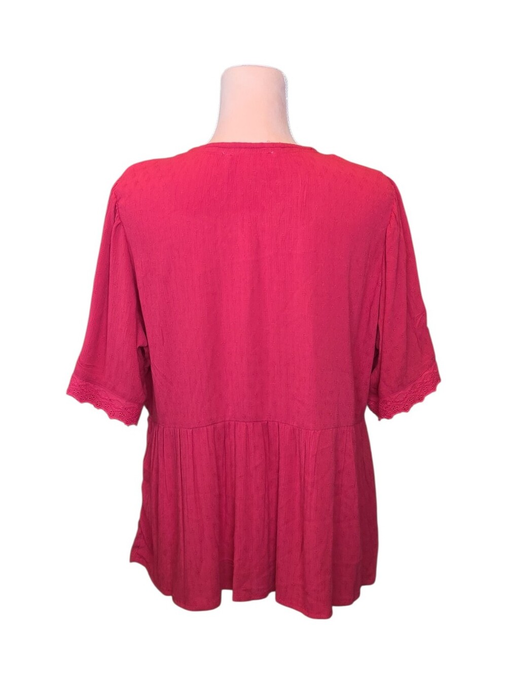 Nurture by Westbound XL Red Embroidered Eyelet Button Front Top❣️ - Picture 2 of 6